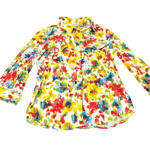 Art And Soul Womens Button Up Blouse Multi-Color Size Small 100% Polyester